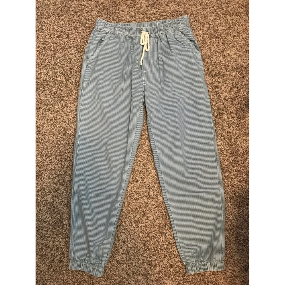 Light Blue and White Striped Pants